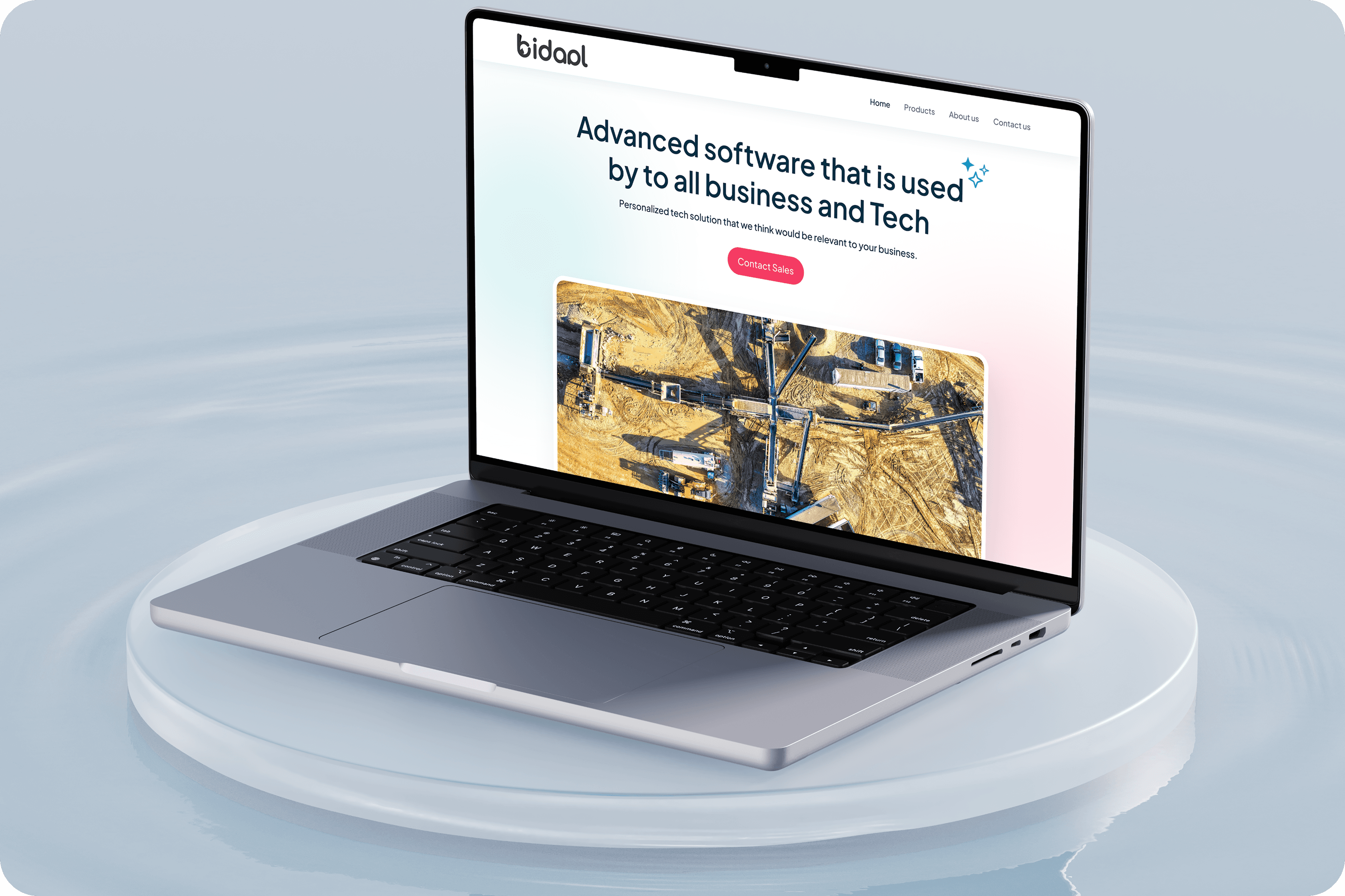 Bidaal Technologies industrial technology website on a laptop
