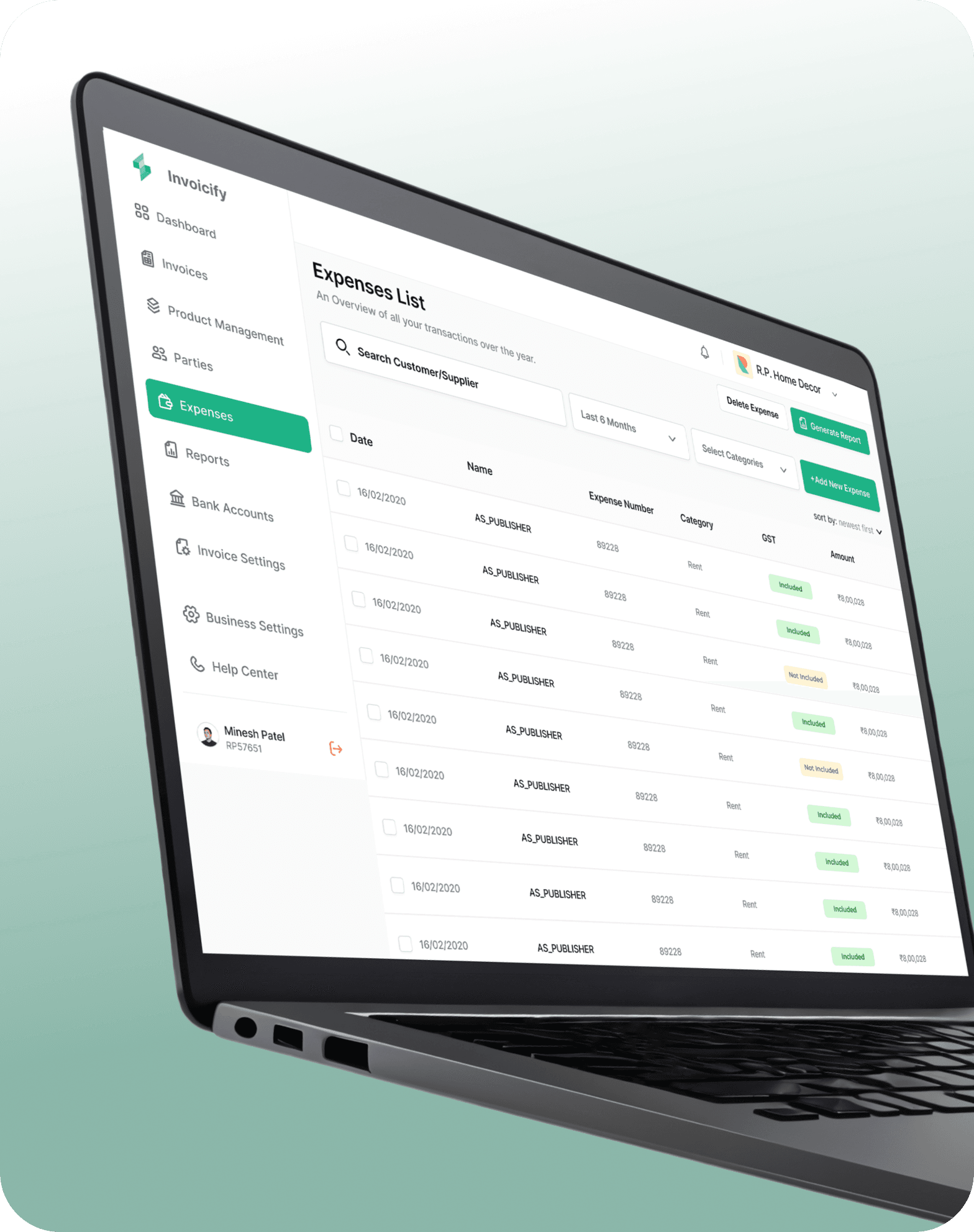 Invoicify design presentation 6